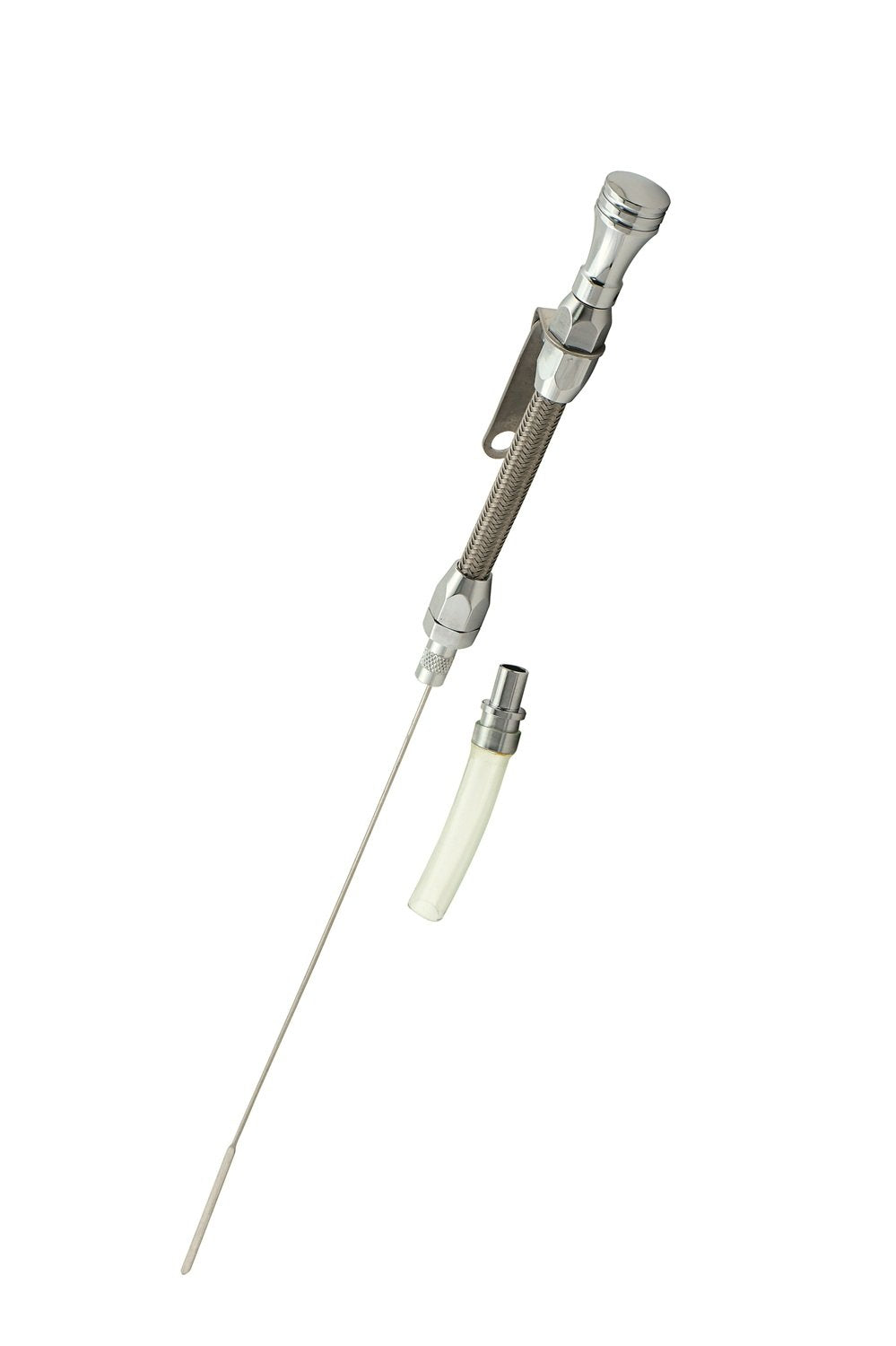 Mr. Gasket 9706G Polished Aluminum/Braided Dipstick For Pre-1979 Sbc