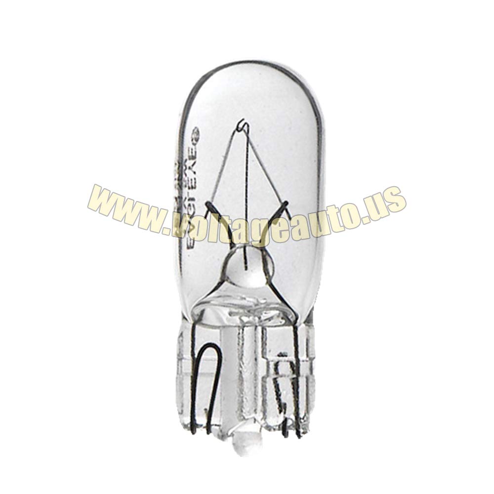 Voltage Automotive 161 T10 Bulb For License Plate Light Side Marker Automotive Interior Light Dashboard Dome Light (Box Of 10)