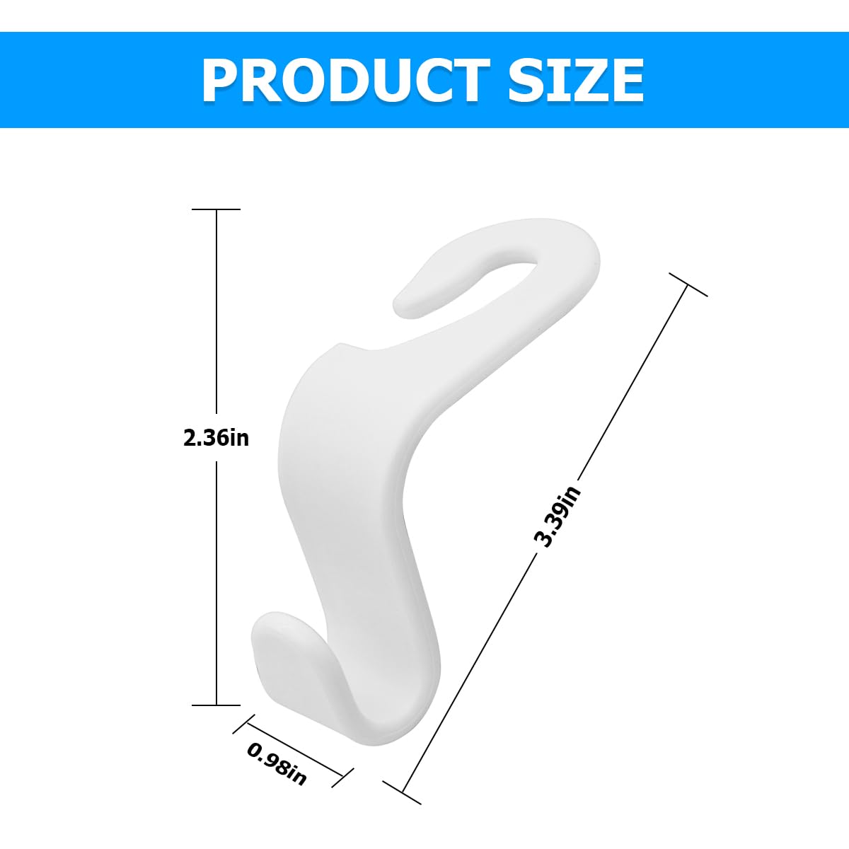 4Pcs Car Back Seat Headrest Hooks, Rear Car Seat Storage Headrest Hanger Holder Hooks Organizer, Universal Auto Interior Accesso