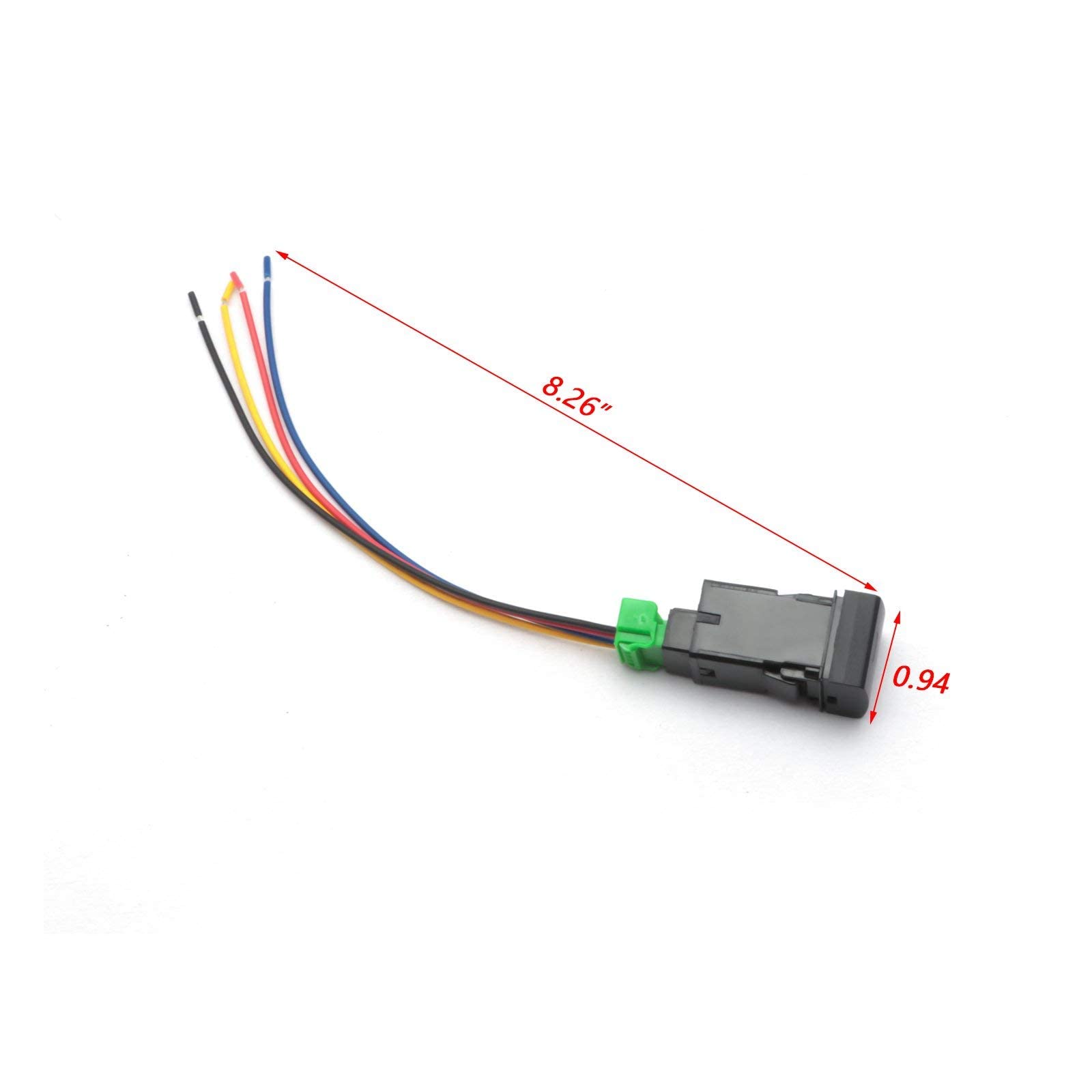 Xotic Tech Factory Style 4-Pole 12V Push Button Switch w/LED Background Indicator Lights for Fog Lights, DRL, LED Light Bar, etc