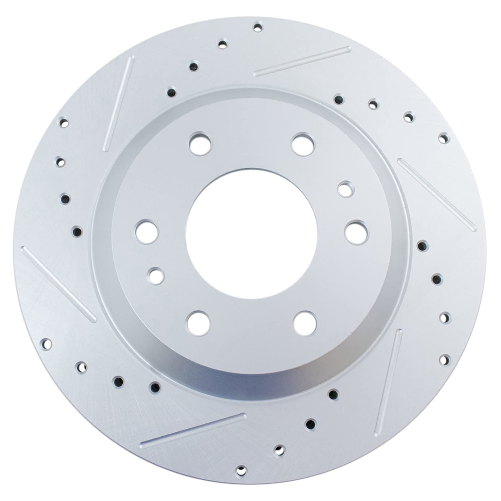Trq Performance Drilled Slotted Front Coated Brake Rotor Pair For Chevy Suv