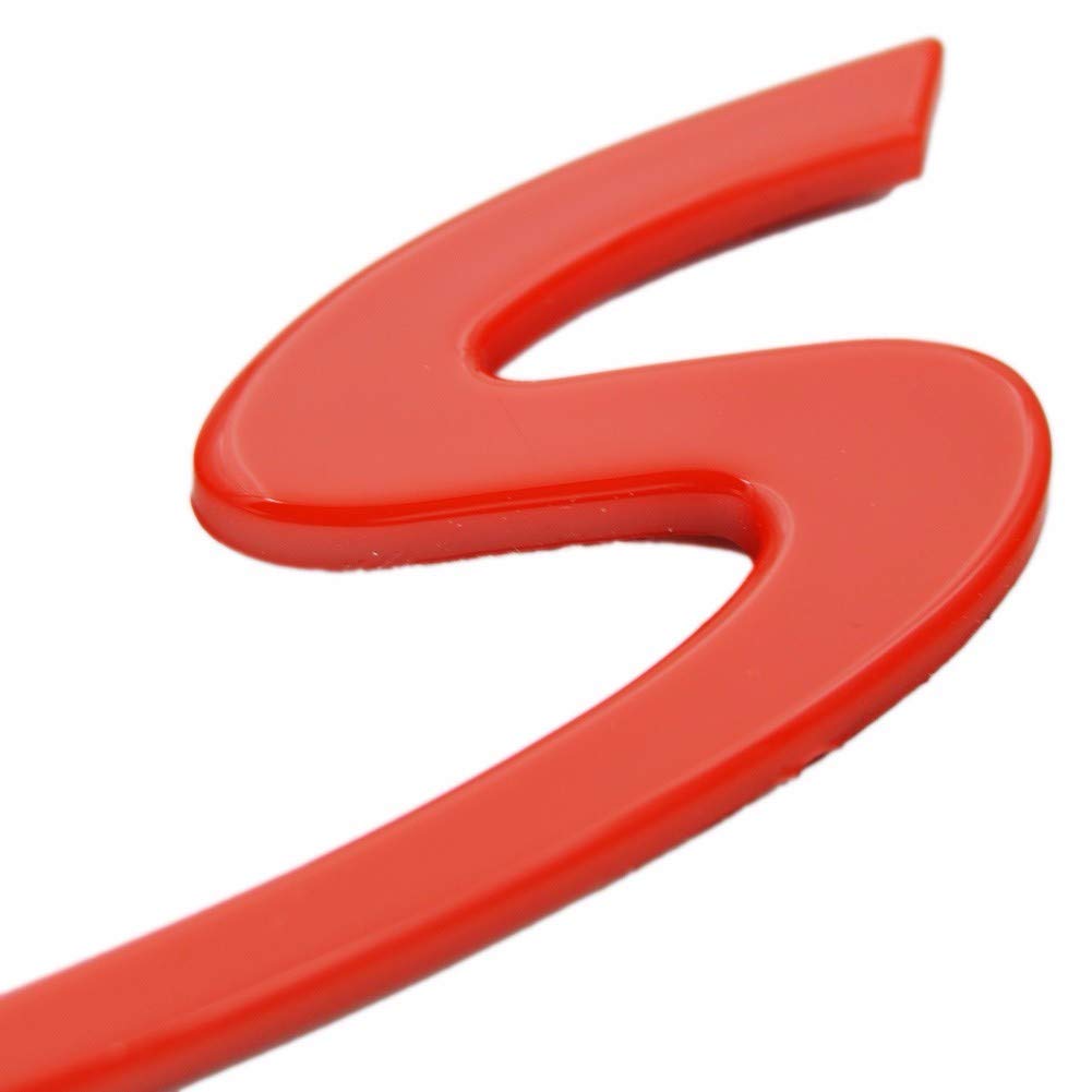 Zorratin Large Red S Emblem Badge for Porsche 911, Cayenne, Carrera, Turbo, Panamera, Boxster - Rear Trunk Boot Lid Tailgate Accessory