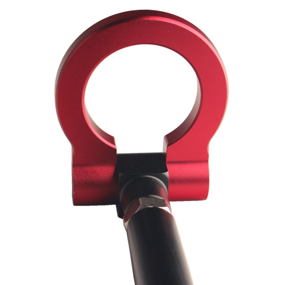 Dewhel JDM Aluminum Track Racing Front Rear Bumper Car Accessories Auto Trailer Ring Eye Towing Tow Hook Kit Red Screw On For Vo