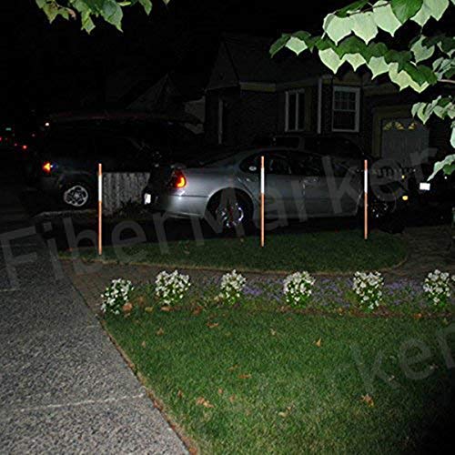 Fibermarker 60 Inch Driveway Markers For Snow Plowing Stakes, Hollow Snow Poles With Reflective Tape Driveway Reflectors, 5/16-I