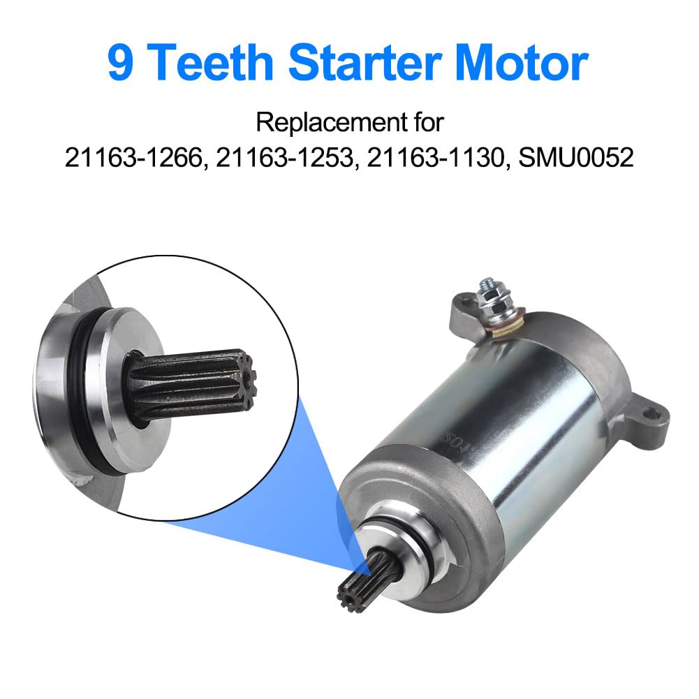 Waterwich Starter Compatible With Kawasaki Bayou 220 250 Klf220 Klf250 1988-2011 Replaces Smu0052,21163-1130, 21163-1266, 21163-1253