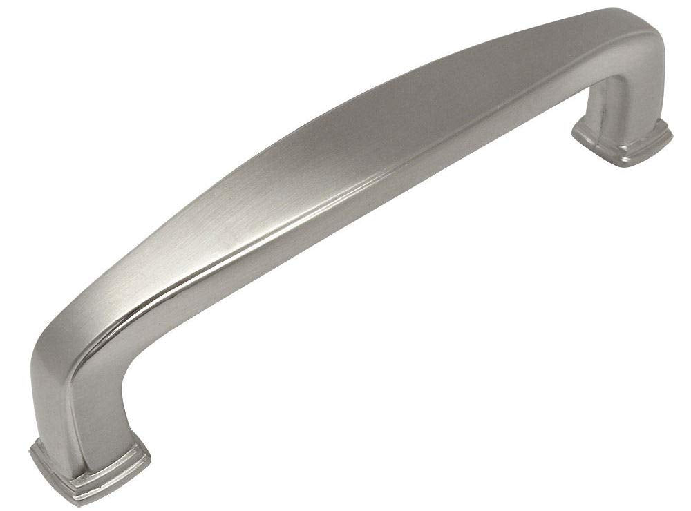 Cosmas 10 Pack 4390SN Satin Nickel Modern Cabinet Hardware Handle Pull - 3-1/2' Inch (89mm) Hole Centers