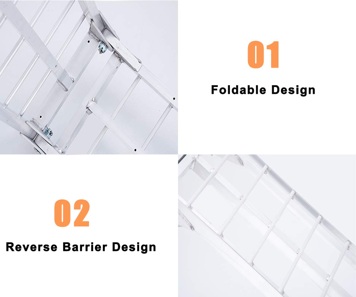 Vendav Motorcycle Ramp For Pickup Trucks 7.5Ft Folding Aluminum Dirt Bike Ramp,750 Lbs Capacity,Pc.