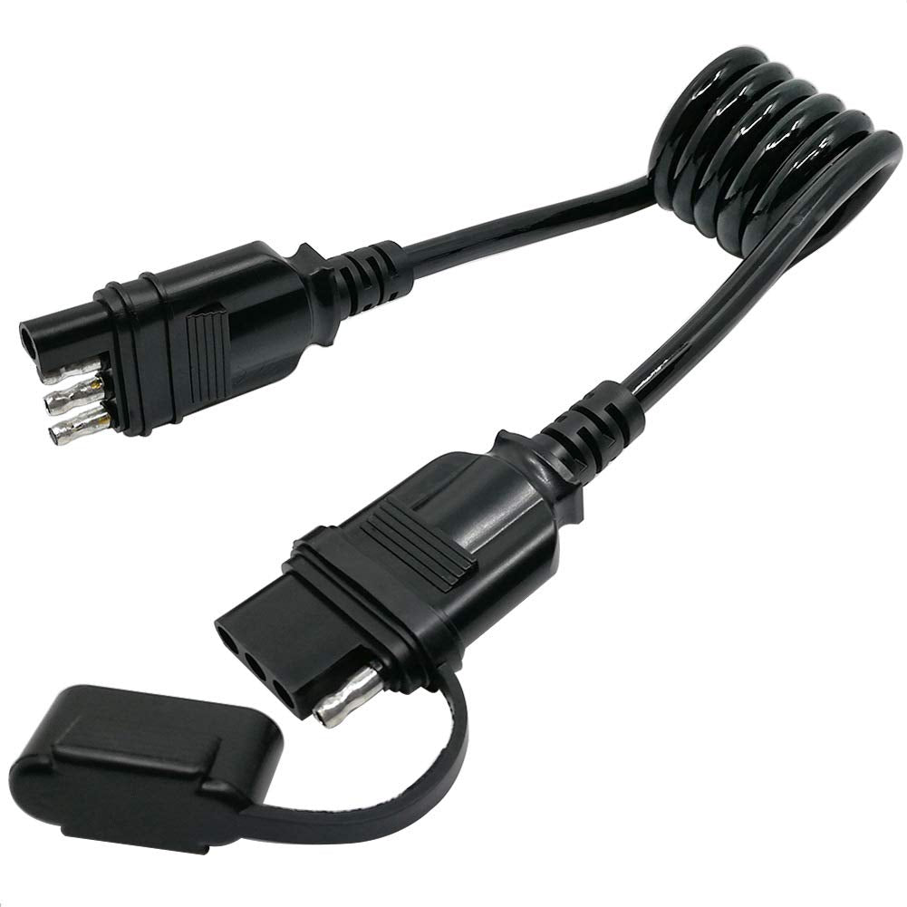 Carrofix Trailer 4-Wire Flat Extension Harness 28'' Inches Flexible Coiled Cable With 4 Pin Male & Female Connector