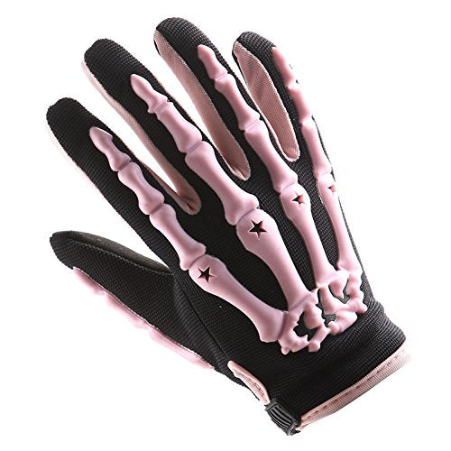1Storm Adult Motocross Gloves Motorcycle Bmx Mx Atv Dirt Bike Bicycle Skeleton Cycling Gloves Pink