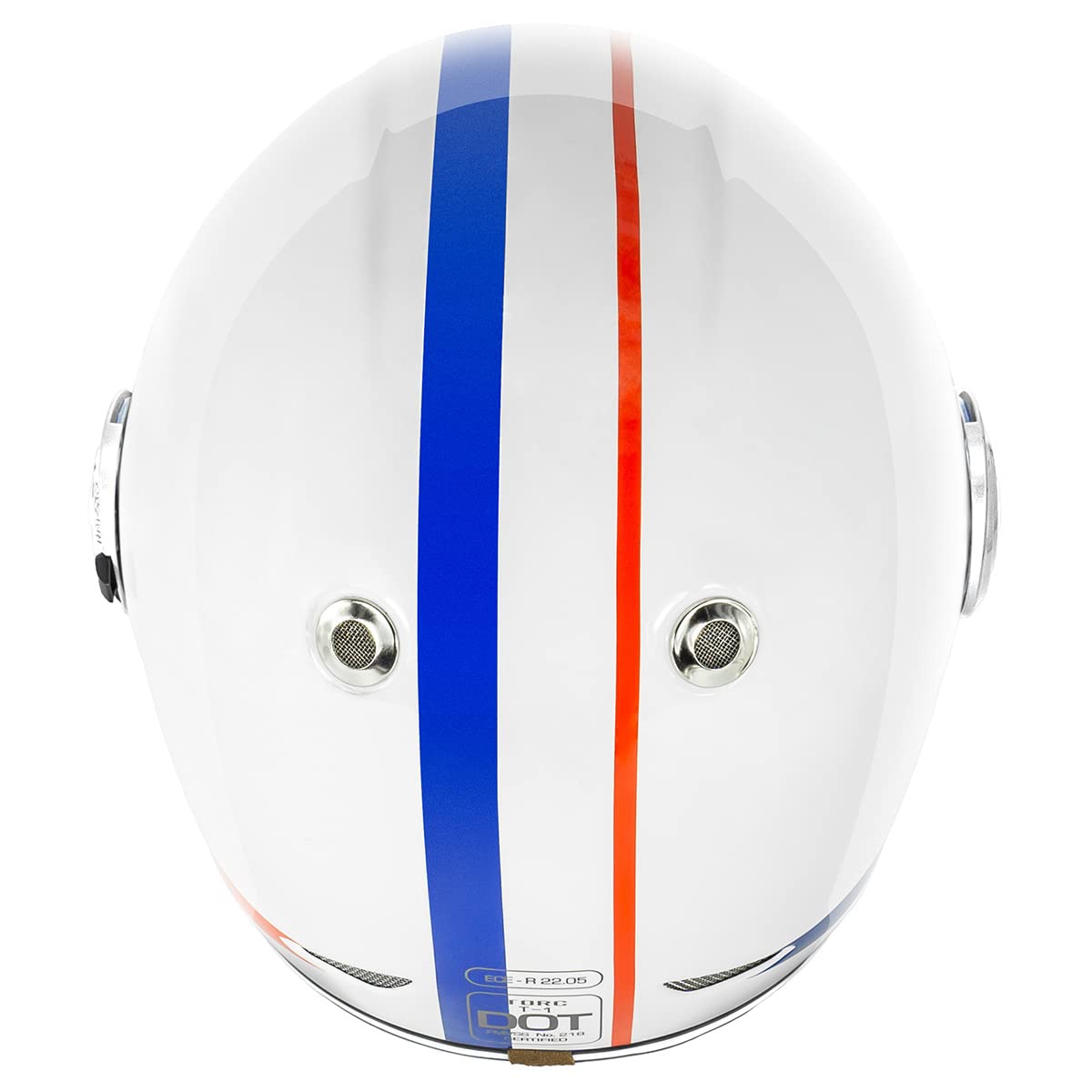 Torc T1 Unisex-Adult Retro Full Face Motorcycle Helmets, Gloss White Allegiance, Xx-Large