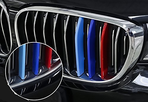 Lanyun M Colors(Red Blue Light Blue) Grille Insert Trims Decorate Compatible With 2016-2018 Bmw G11 G12 7 Series 9-Beam Standard