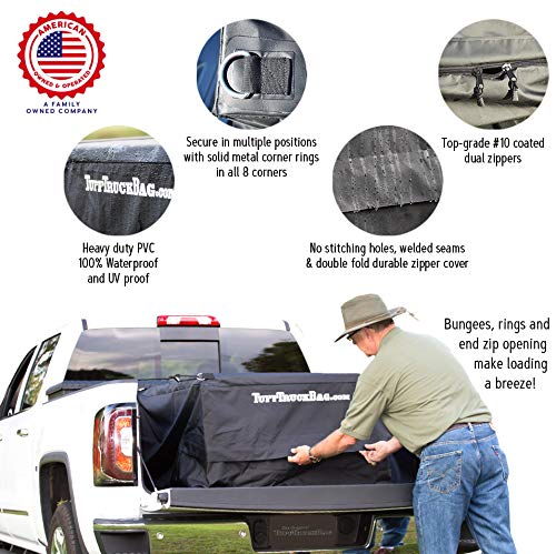 Tuff Truck Bag - Black Waterproof Truck Bed Cargo Carrier, 40'' X 50'' X 22''