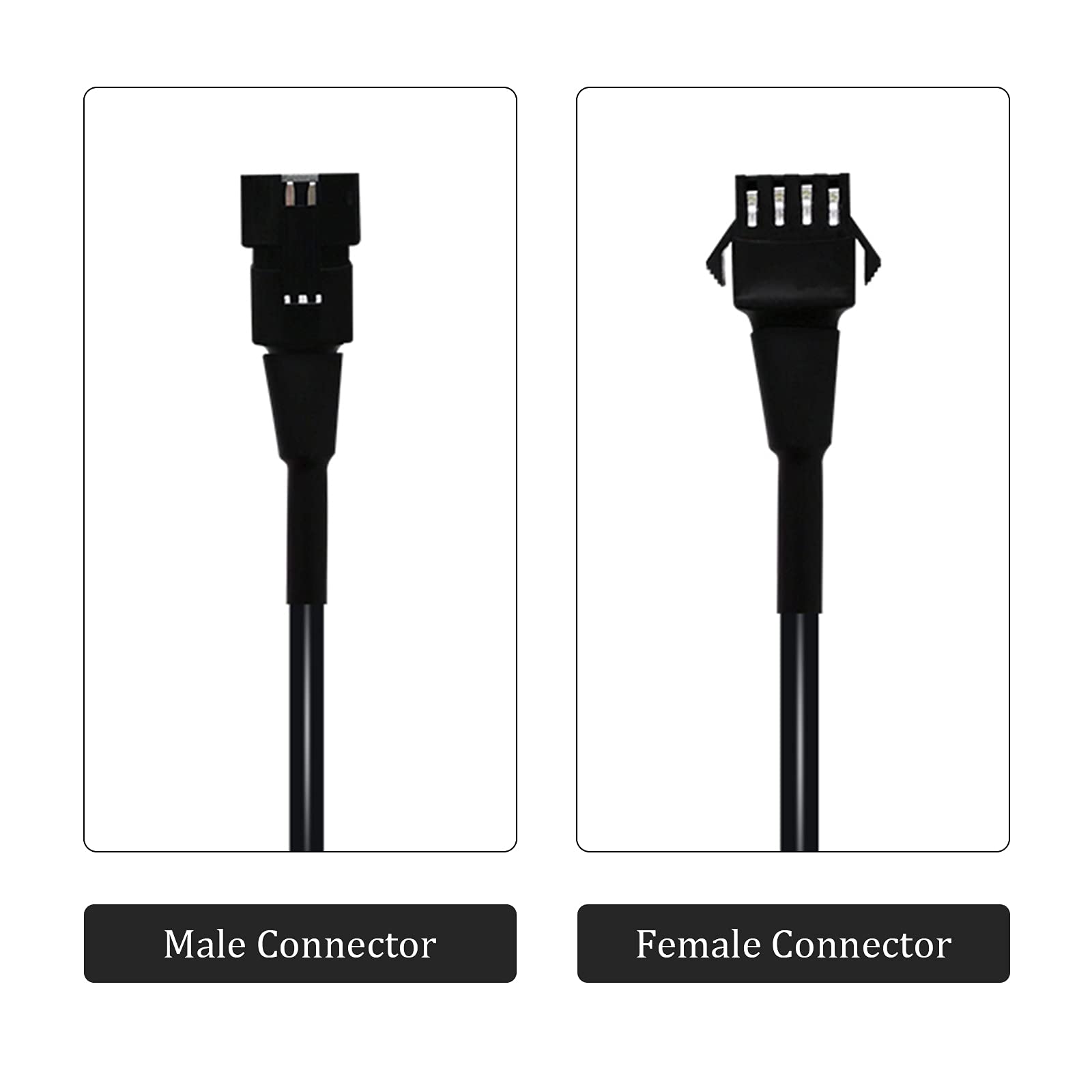 Kingshowstar 2Pcs 1 Female To 2 Male Splitter Y Cable For Use With 5050 Led Smd Rgb Neon Accent Kits For Led Motorcycle Atv Car