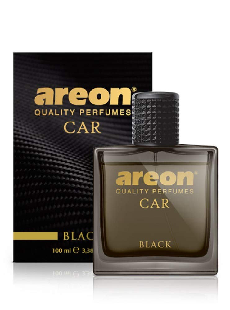 Areon Car Perfume 1.7 Fl Oz. (100ml) Glass Bottle Cologne Air Freshener for Cars, BLACK