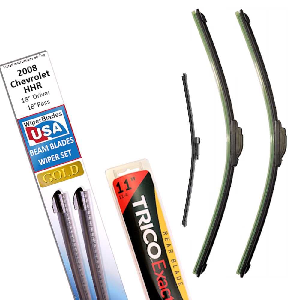 Beam Blade Wipers Replacement Set For 2008 Chevrolet Hhr W/Rear - Wiperbladesusa Gold Beam Wiper Blades Wipers Set