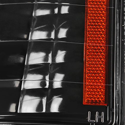 Spec-D Tuning Black Housing Clear Lens 4Pc Corner Lights Compatible With 1994-1998 Chevrolet Chevy C/K 1500 2500 3500, Silverado