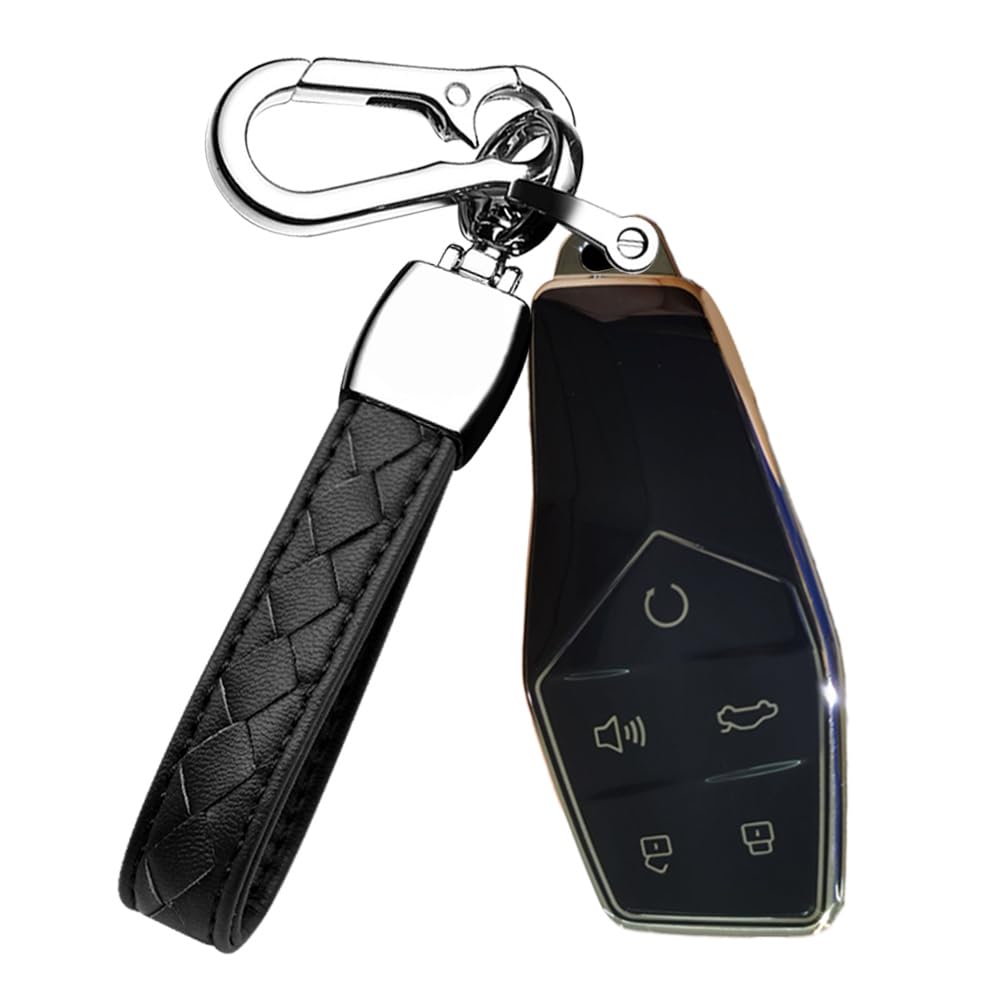 Hibeyo Soft Tpu Key Fob Cover For Mg One 2022 Accessories With Keychains 5 Button Car Key Case Cover Protector For Mg One 2022 K