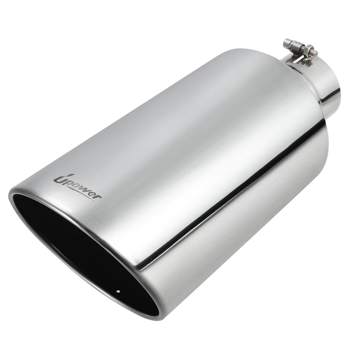 Upower 4 '' To 8 '' Exhaust Tip Mirror Polished 4 Inch Inlet 8 Inch Outlet Diesel Exhaust Tailpipe 18 '' Long 45 Degree Angle Cu