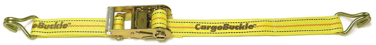 Cargobuckle F14069 Ratchet Strap with Double J-Hooks, (2' x 20')