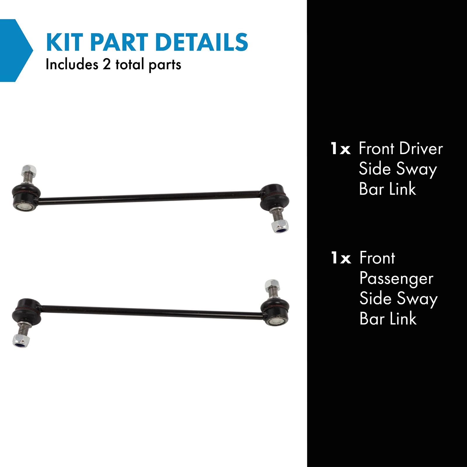 Trq Front Sway Bar Stabilizer Link Set Compatible With 2013-2019 Hyundai Santa Fe 2013-2018 Santa Fe Sport 2015-2021 Kia Sedona