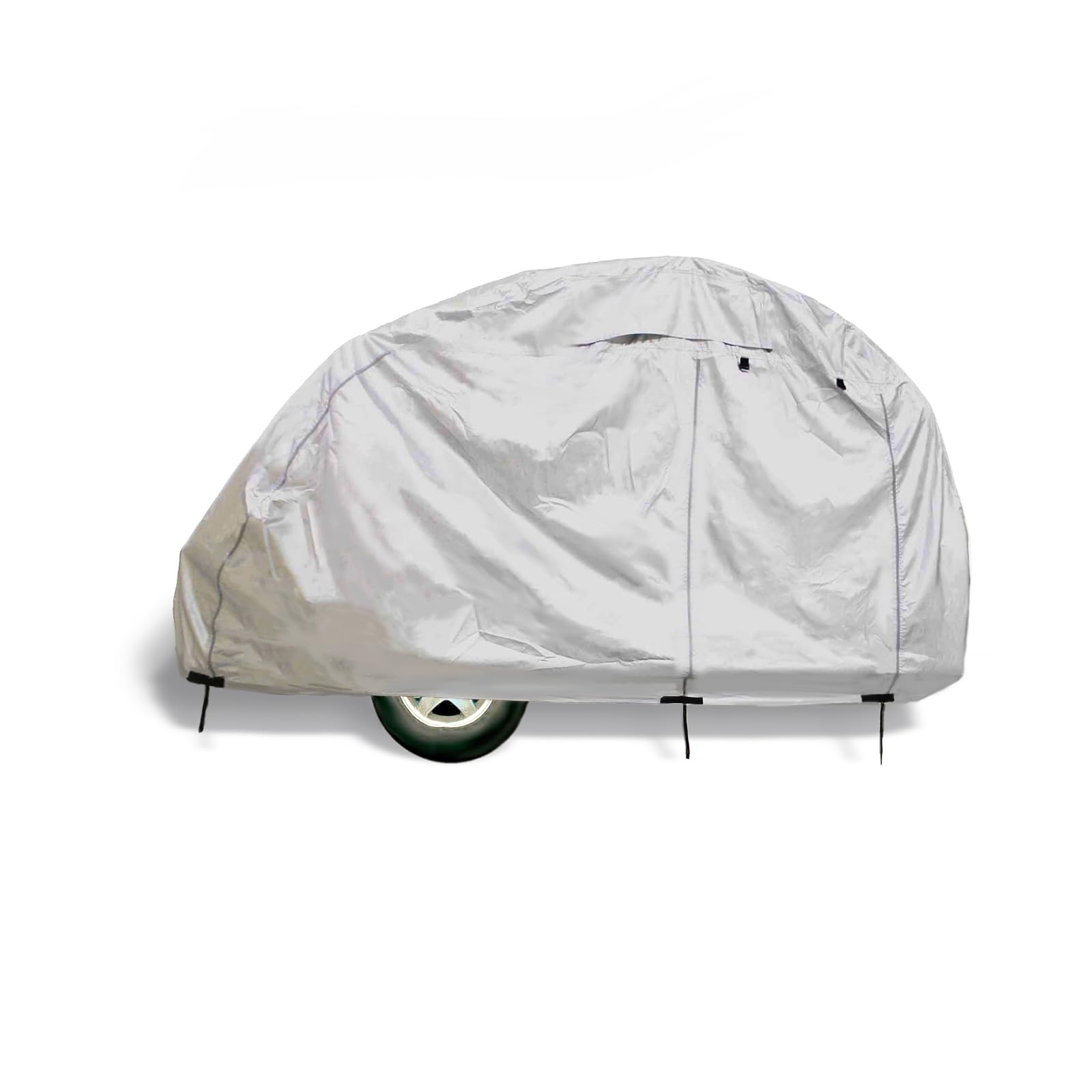 EliteShield ShieldAll Ultimate Teardrop Trailer Cover, Waterproof UV Protection Teardrop Camper Cover Fits 12-15L, 7W Silver 