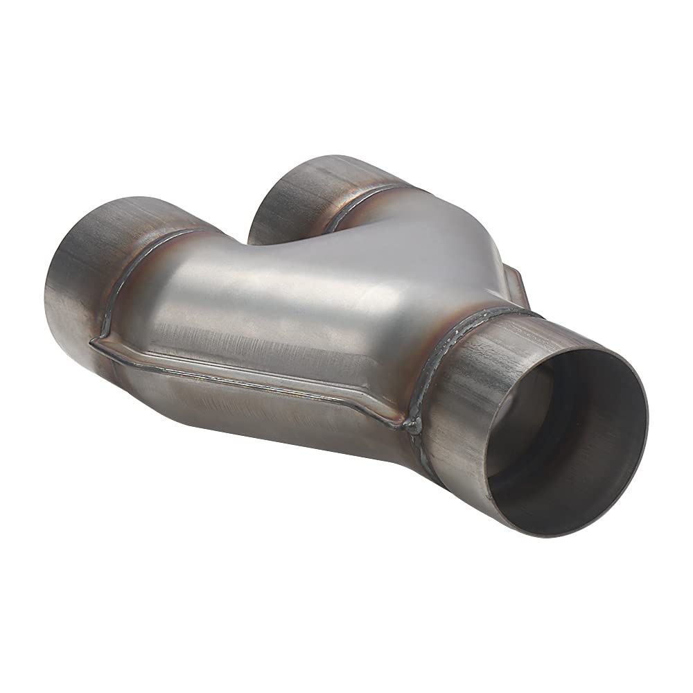 A-Karck Exhaust Y Pipe 3'' Inlet, Stainless Steel 10'' Long Dual 3'' Outlet Y Pipe Withstands High Temperatures (Wide-Body)