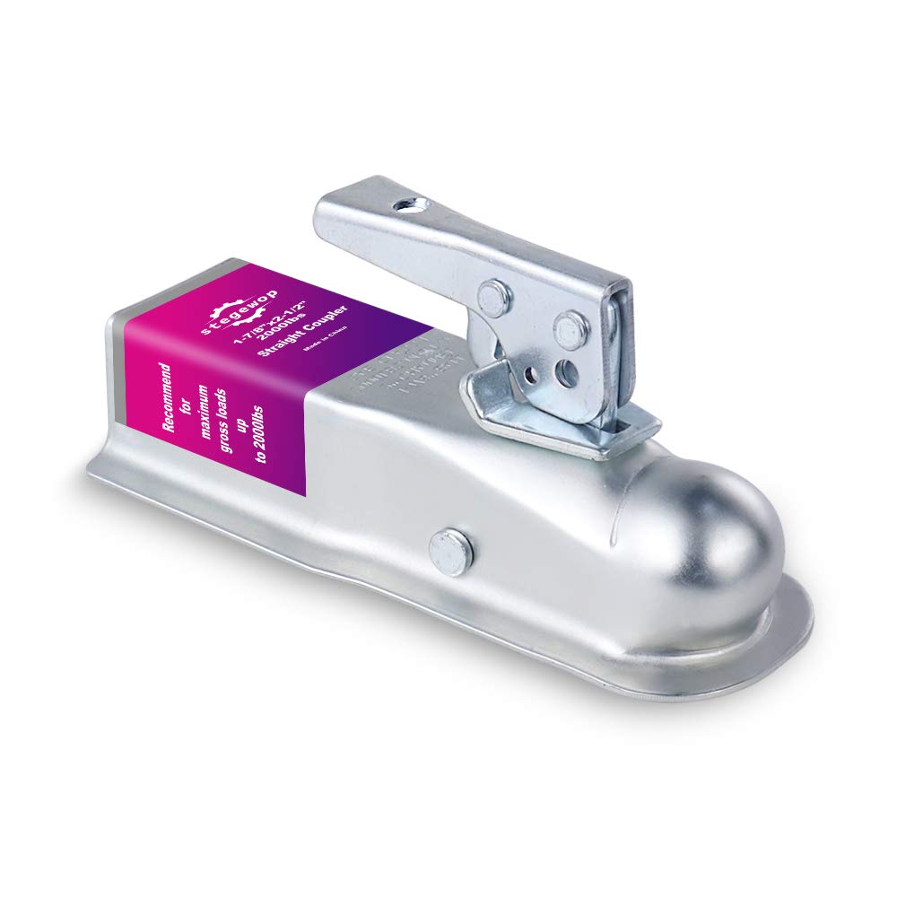 1-7/8 Straight Trailer Coupler, 2-1/2 Channel - 2000 lb Class I - for Towing RV, Boat, Camper(2000LBS 1-7/8X2-1/2)