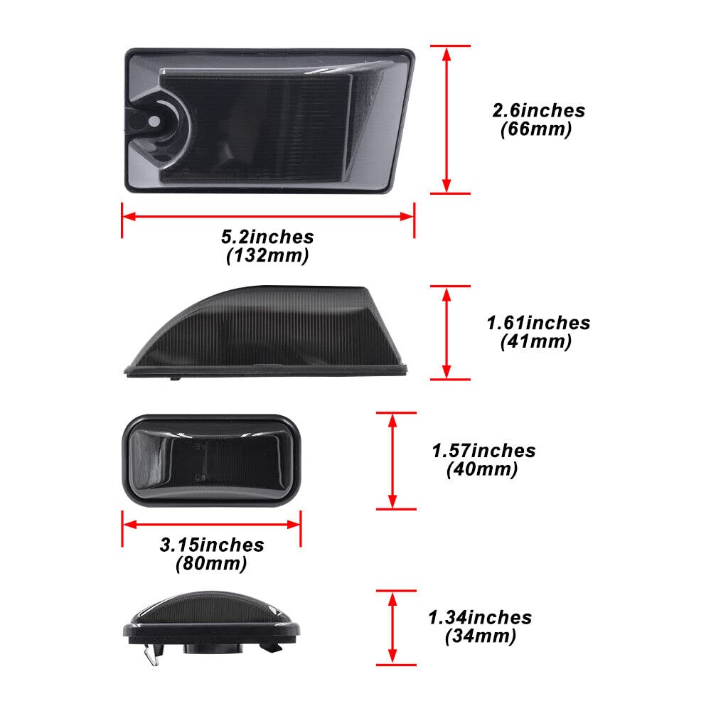 Gtinthebox 10Pcs Smoked Lens Front Rear Cab Roof Halogen Light Housing Top Clearance Marker Lamp Shell Compatible With 2003-2009