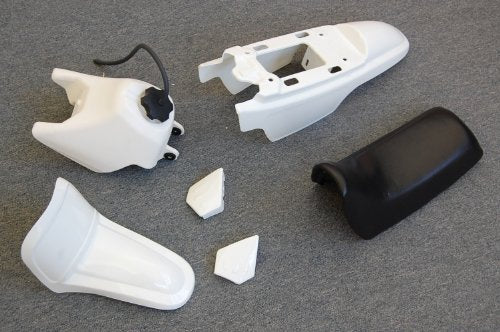 4L PCC MOTOR PS39 FOR PW50 DIRT BIKE PLASTIC FENDER SEAT GAS TANK KIT White