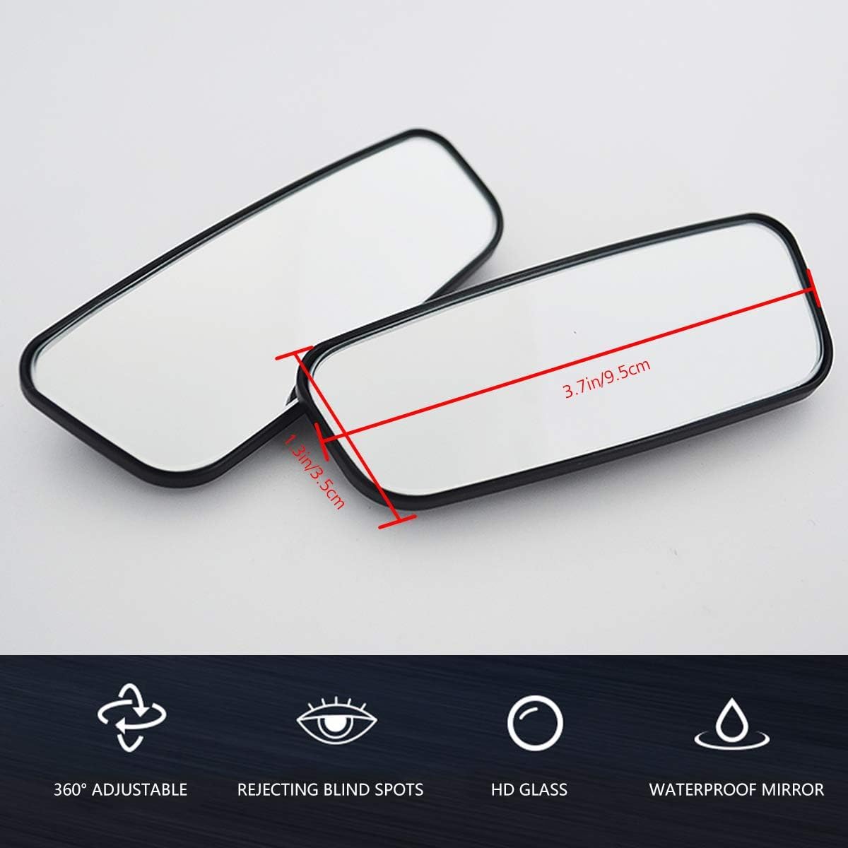 Wildauto Blind Spot Mirror, Rectangle Adjustable Car Auxiliary Universal Wide Angle Mirror For Universal Cars (Adhesive, 2Pcs)