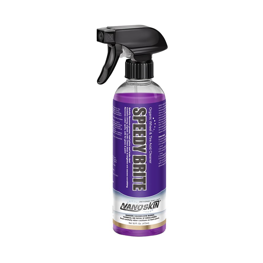 Nanoskin Speedy Brite Professional Wheel & Tire Acid Cleaner 16 Oz. - Rtu Car Wash Wheel Cleaning Spray For Car Detailing | Work