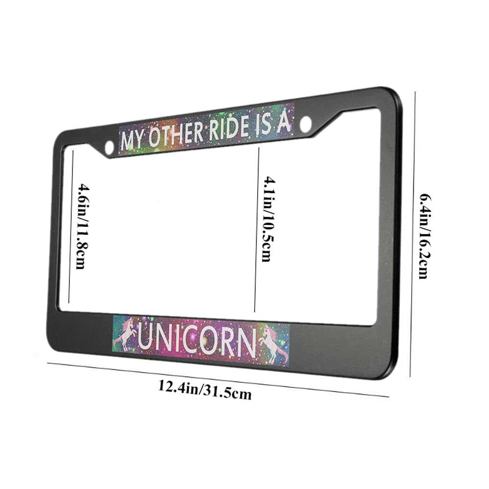 Ofloral This Is Not My Husband'S Truck Aluminum Alloy License Plate Frame White Letters Black Applicable To Us Standard Car Meta