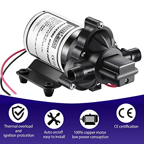 Wassermann Rv Pump, 12V Self-Priming Rv Water Pressure Pump 4.0Gpm 45Psi With Pressure Switch, For Rv Marine Camping Yacht Garde