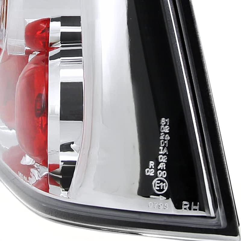 Spec-D Tuning Chrome Housing Clear Lens Tail Lights Compatible with 1999-2005 VW Jetta/Bora MK4 4-door Sedan, Left + Right Pair