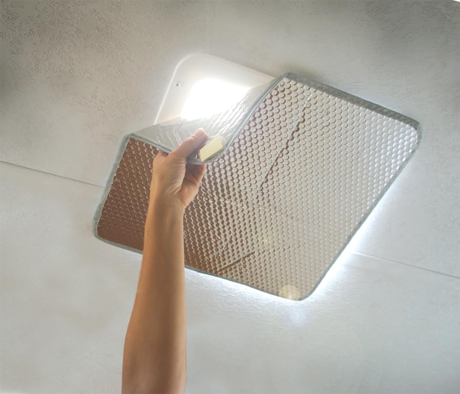 Camco RV Roof Vent Cover - Keeps Camper Warm During Winter & Cooler During Summer - Features Reflective Thermal Layer & Blocks D