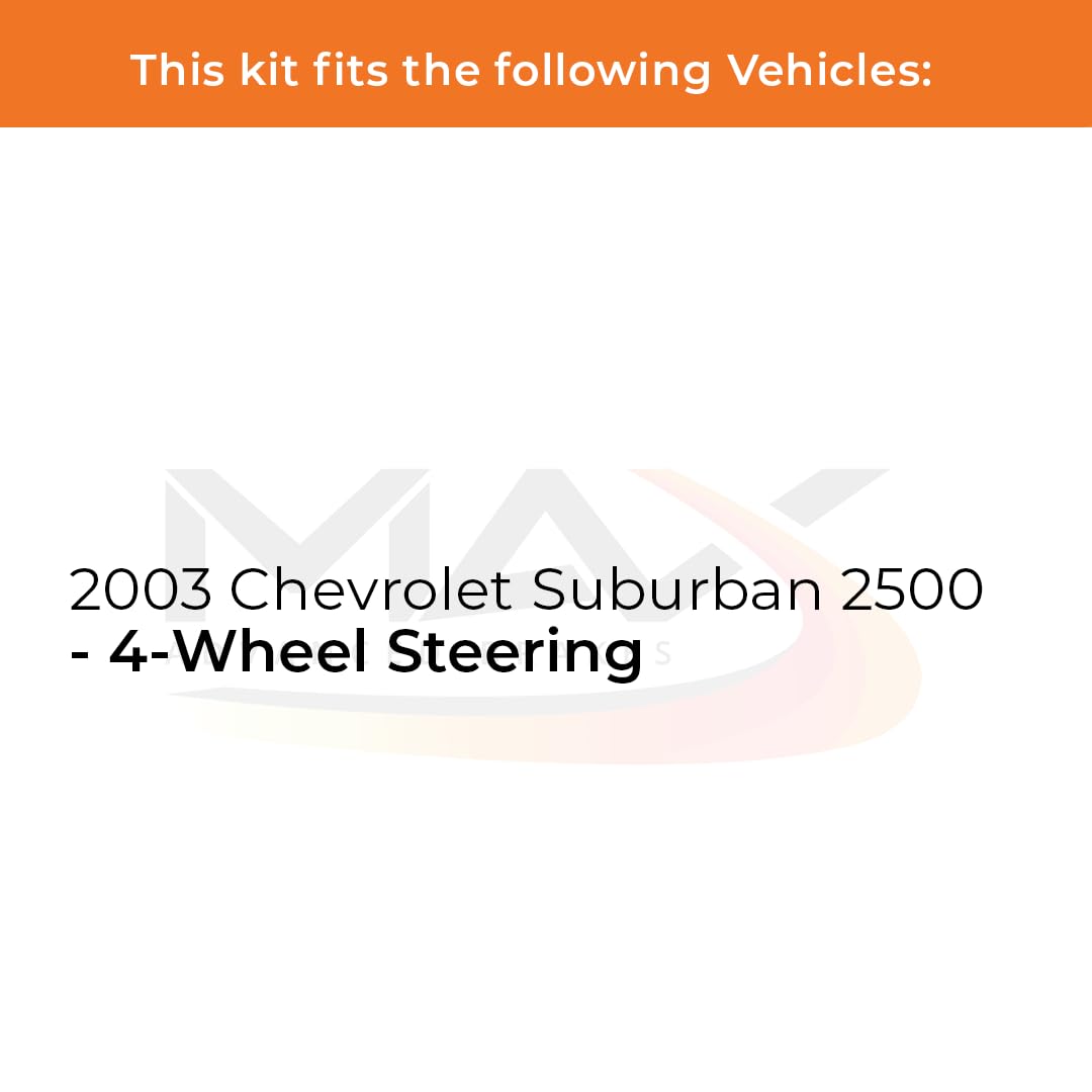 Max Advanced Brakes Front & Rear Brake Kit Compatible With 2003 Chevy Suburban 2500 W/4-Wheel Steering Replacement Drilled Slott