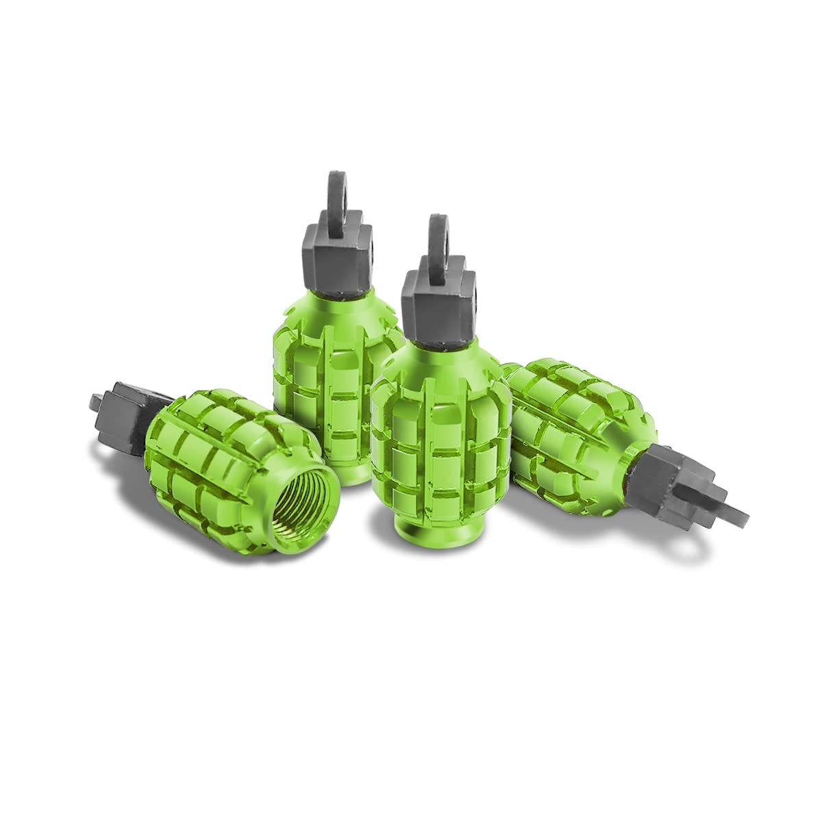 4 Pcs Car Tire Valve Stem Cap/Cover, Airtight Anti-Rust Valve Stem Caps Universal For Most Cars, Vehicles, Bicycles, Motorcycles And More, Cool Car Accessories For Men Women (Green)