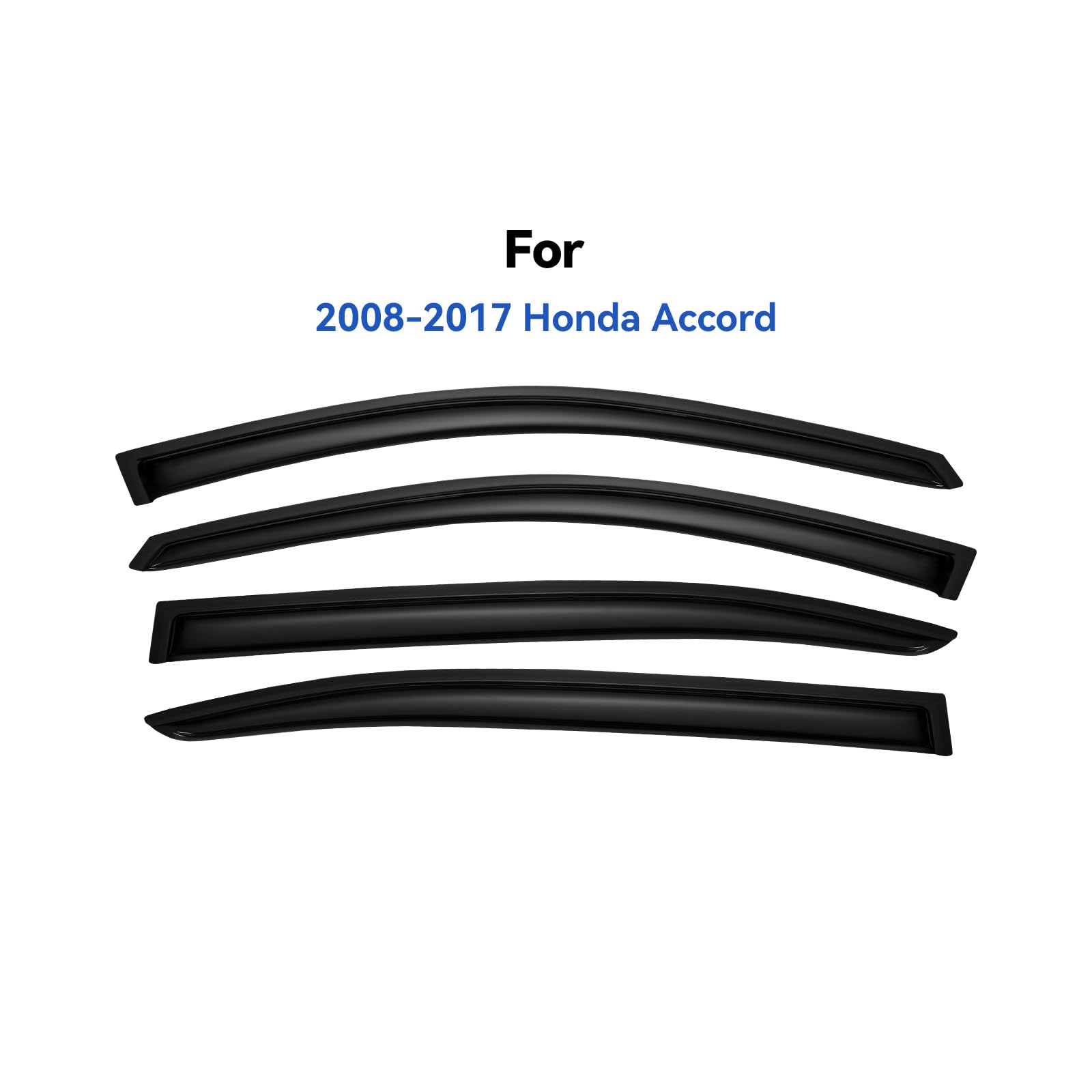 YQAUTEC Window Visors Rain Guards Shield for 2008-2017 Honda Accord, Out-Channel Window Vent Wind Deflectors Visors Shades for 0
