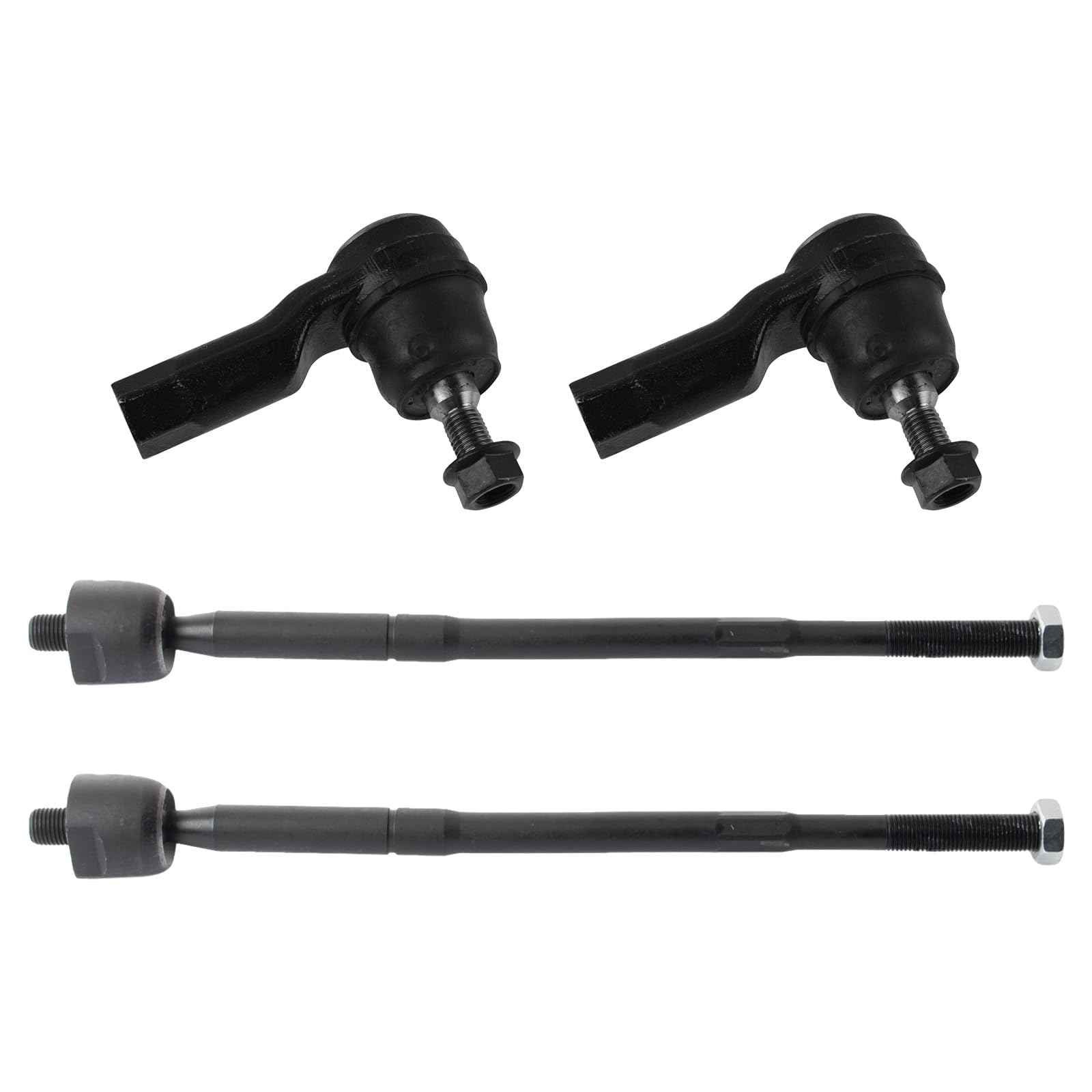 TRQ Front Inner and Outer Tie Rod Set Compatible with 2011-2017 Mitsubishi Lancer 2014-2019 Outlander 2011-2019 Outlander Sport 