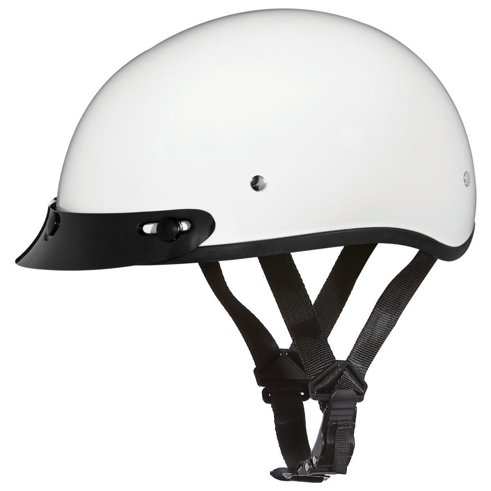 Daytona Helmets Half Skull Cap Motorcycle Helmet - Dot Approved Hi-Gloss White] 4Xl] Wvisor]