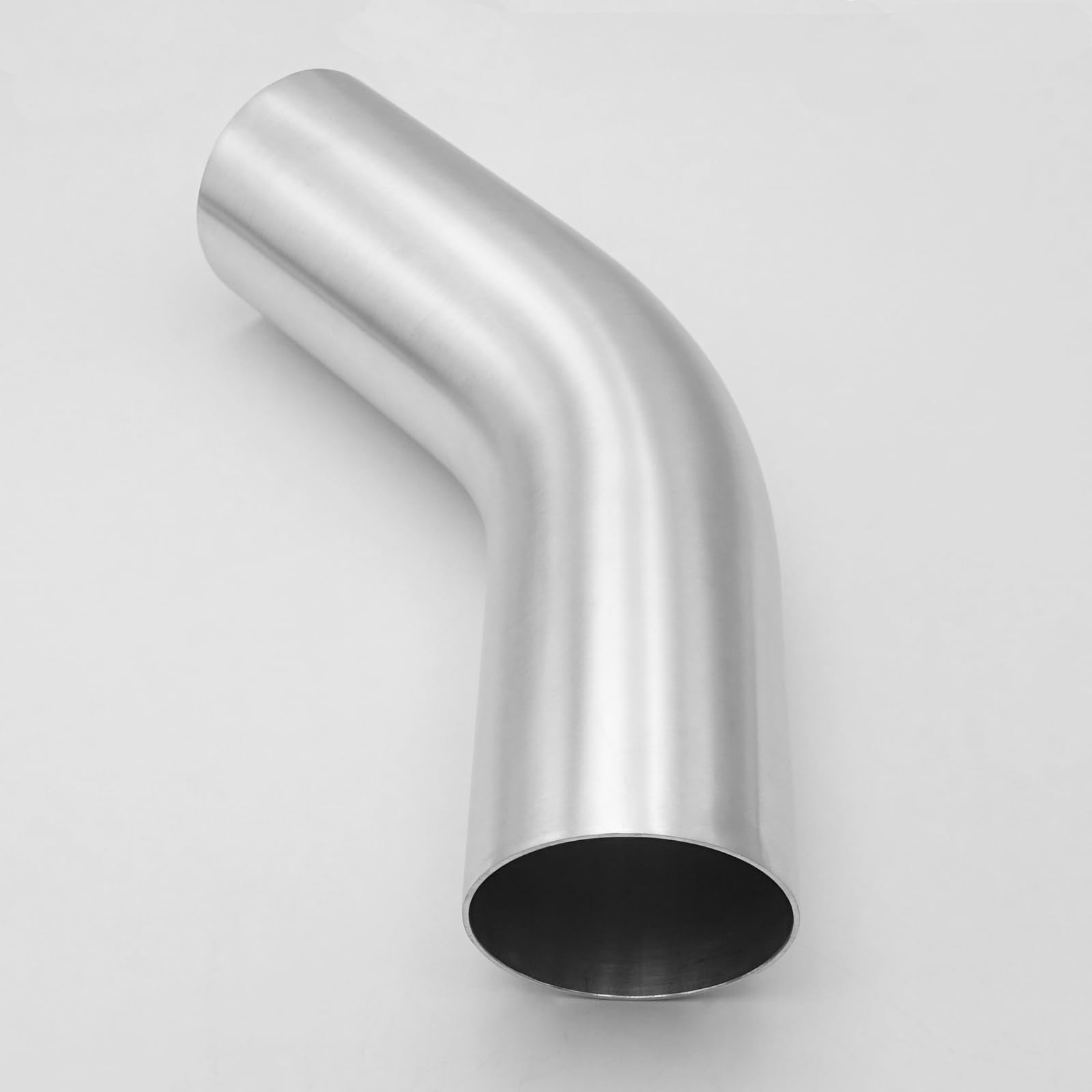 AC PERFORMANCE 3.5'' (89mm) OD 45 Degree Aluminum Elbow Intercooler Pipe Air Intake Tube, 1.28D Radius, Brushed Finish