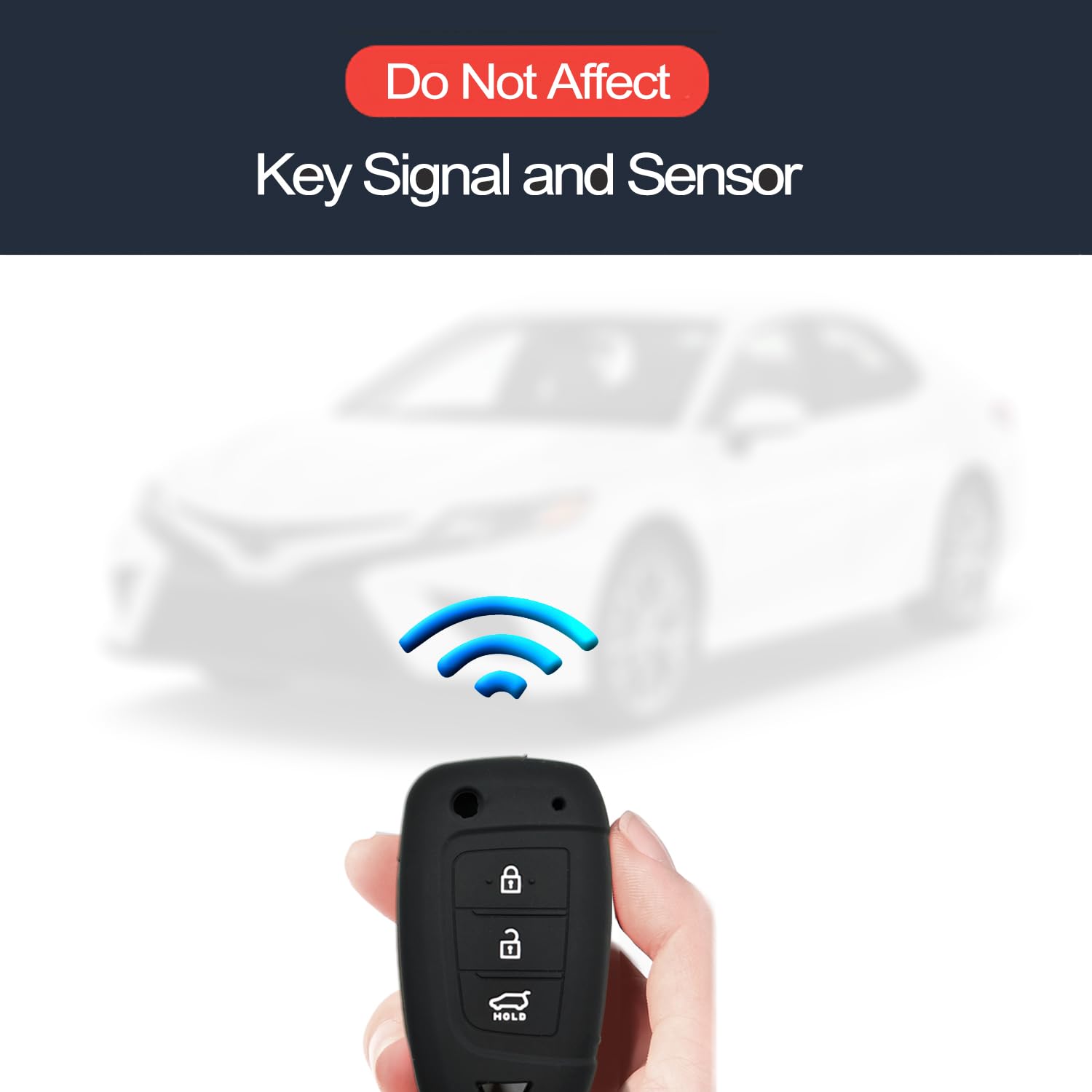 Infipar 2Pcs Compatible With Hyundai Kona Palisade Santa Fe Tucson Venue Accent Key Fob Cover Case Key Chain Protector Flip 3 Bu