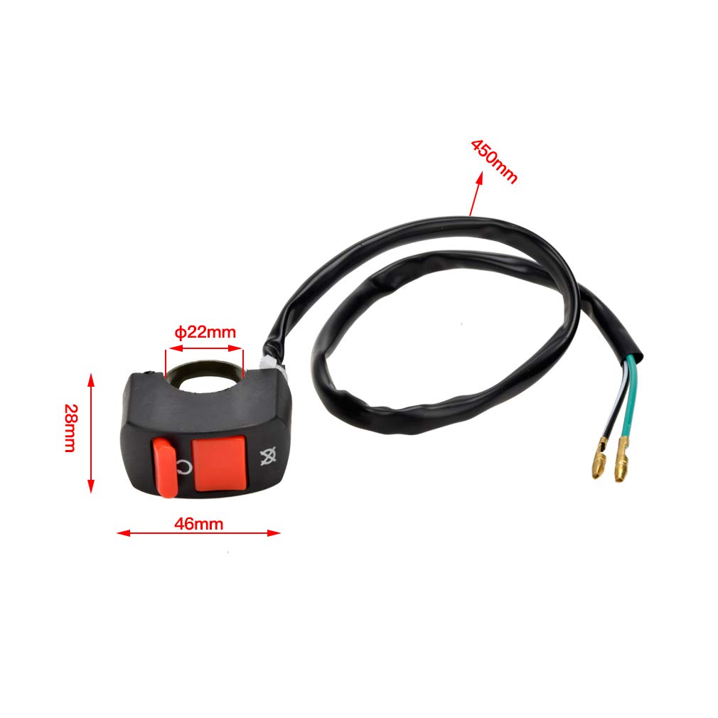 HIAORS Kill On Off Switch for ATV Motorcycle Scooter Go Kart Engine Offroad Enduro Dirt Bike Baja Doodle Bug DB30 Mini Bikes 7/8