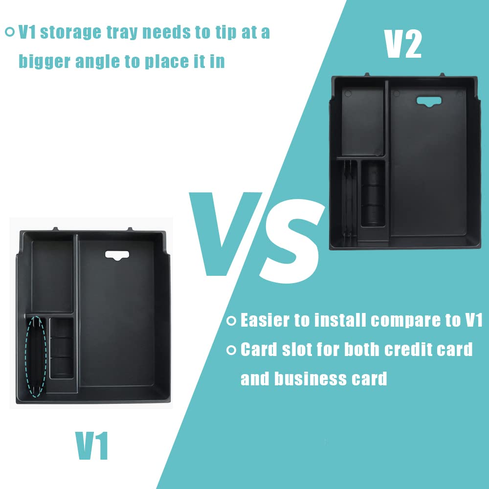 Bestevmod For Rivian R1T & R1S Accessories Center Console Organizer Tray Armrest Storage Box Abs Material With Pvc Trim Compatib