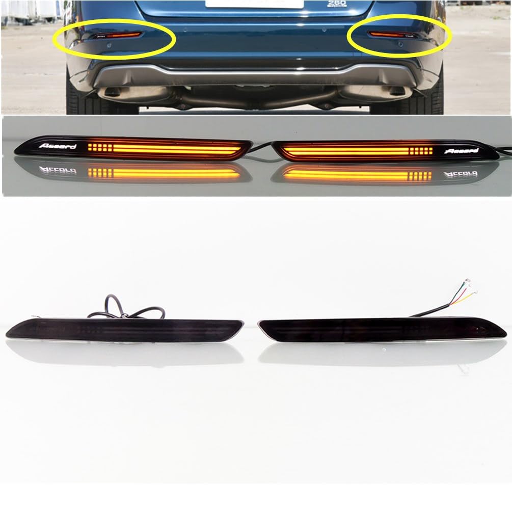 ECAHAYAKU LED Rear Bumper Reflector Light For 2023 2024 2025 Honda Accord Brake Tail Light With Sequential Turn Signal Light Smo