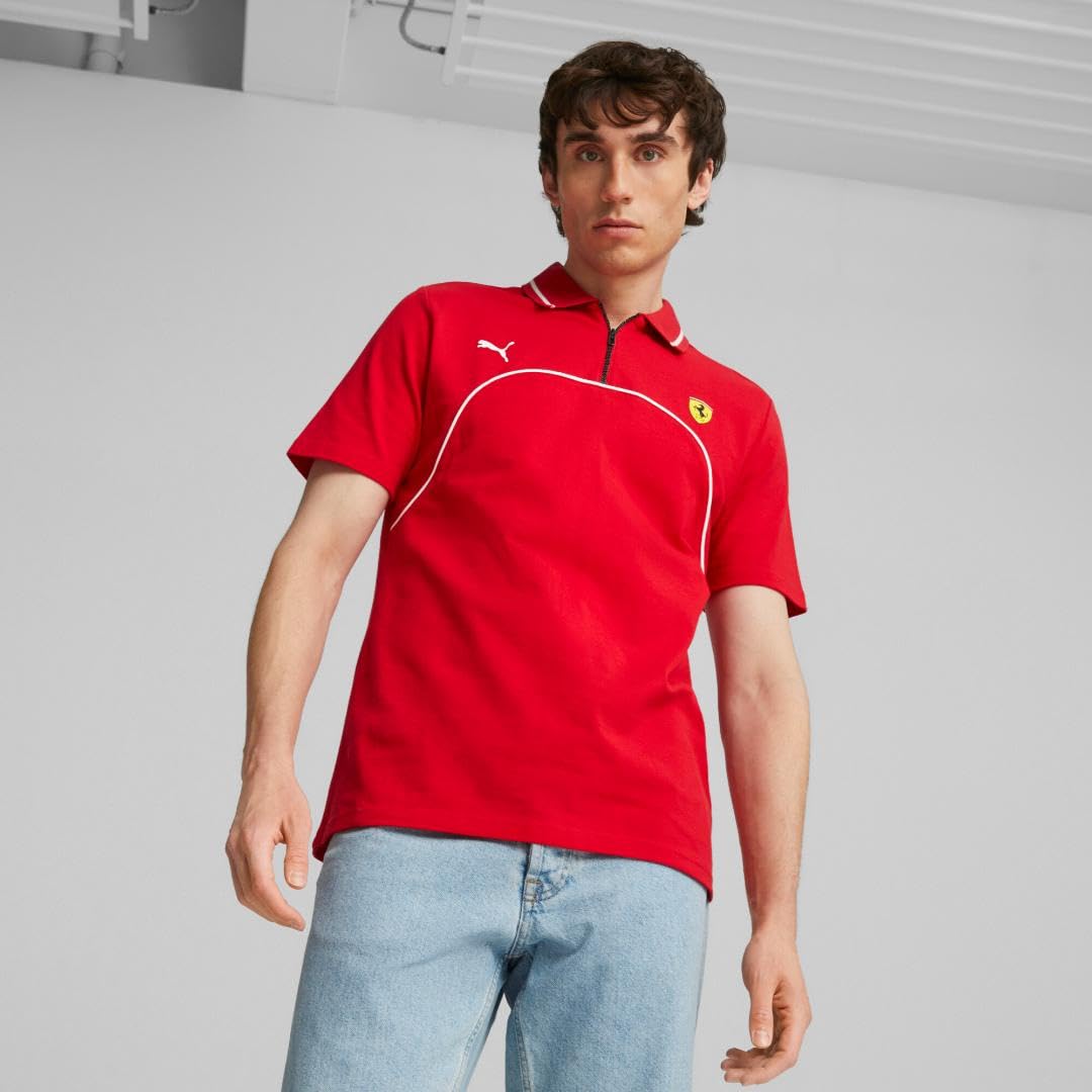 PUMA Men's Standard Ferrari Race Polo, Rosso Corsa AH23, Small