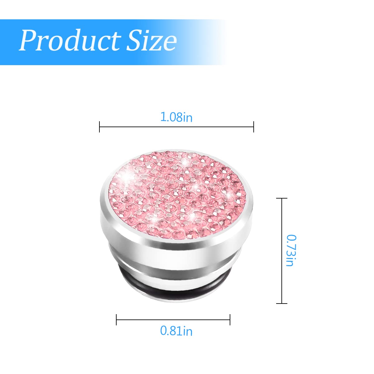 Bling Car Cigarette Lighter Plug Cover, Dustproof Cigarette Lighter Cover For Car Universal For Most Cars, Boat, Rv, Car Accessories For Men Women (Pink)