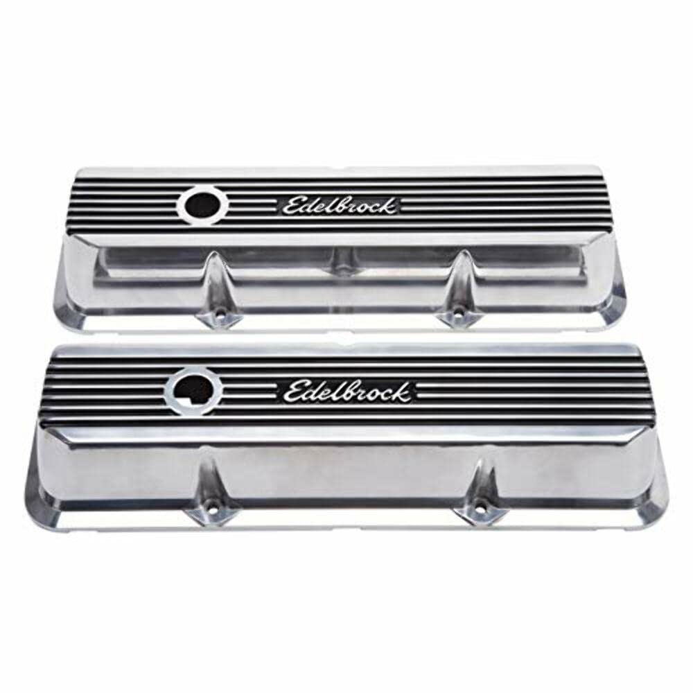 Edelbrock 4277 Elite Ii Series Valve Cover Polished Raised Fins 3.55 In. Overall Height Elite Ii Series Valve Cover