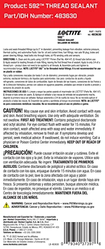 Loctite Pst 592 Thread Sealant For Automotive: Low-Pressure, High-Viscosity, Anaerobic, Prevents Galling | Opaque, Off-White, 50