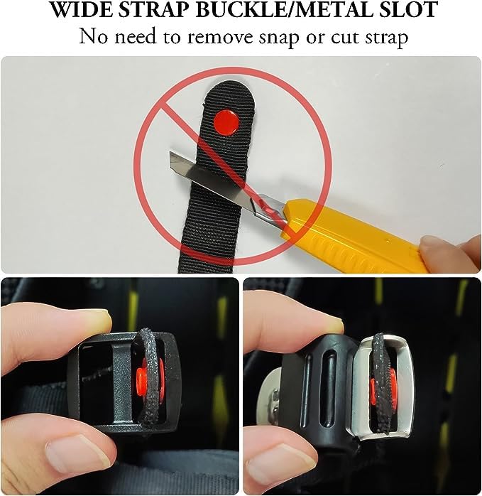 The Helmet Shop Stainless Steel Quick Release Buckle Kit for Helmet Chin Straps - Easy Install without Removing Strap Snap